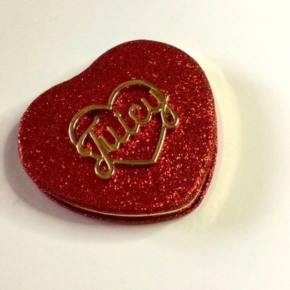 JUICY COUTURE RED GLITTER HEART COMPACT MIRROR NEW - Picture 4 of 7